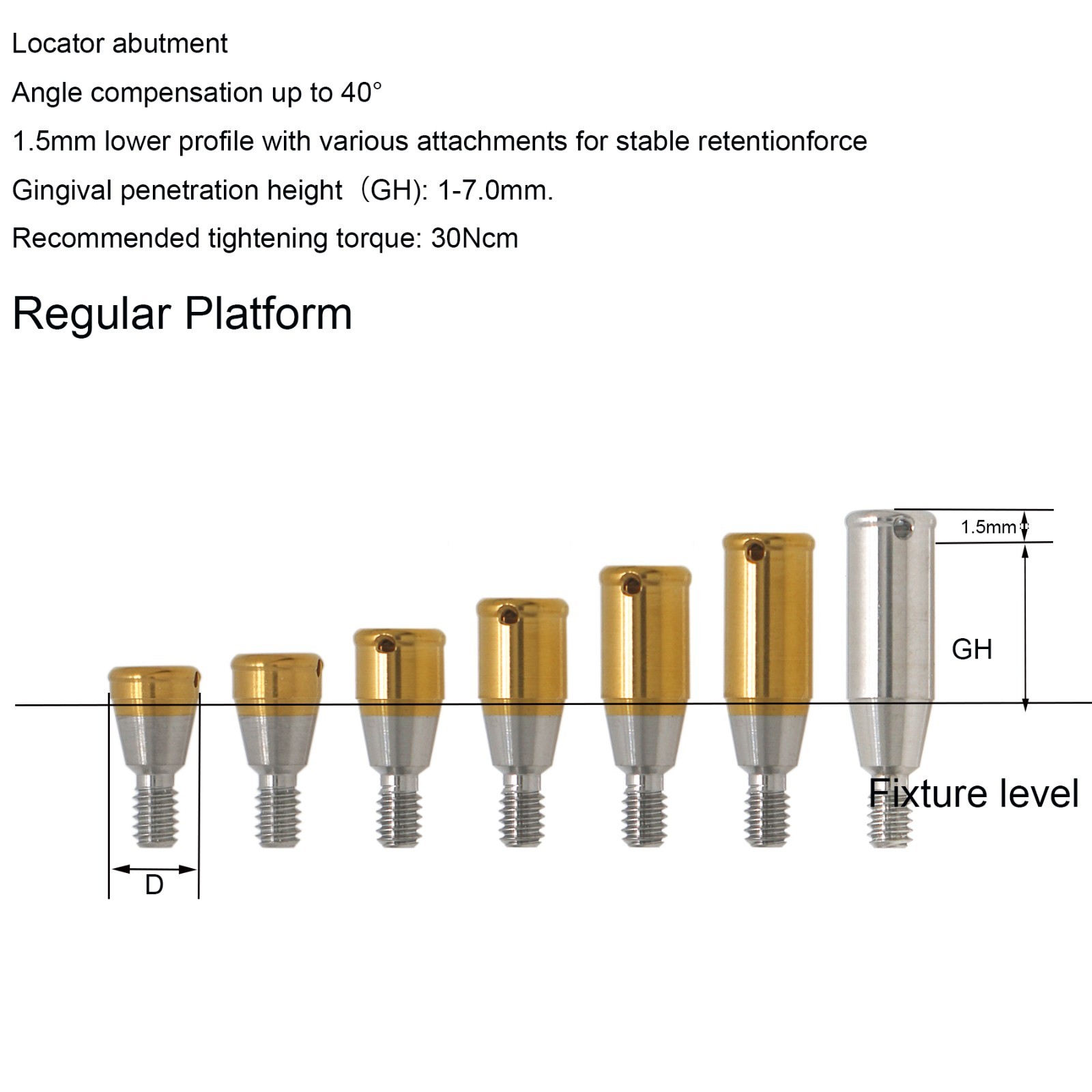 Hiossen Dental Locator Abutment Mini/Regular Fit Zest Classic Retention Inserts