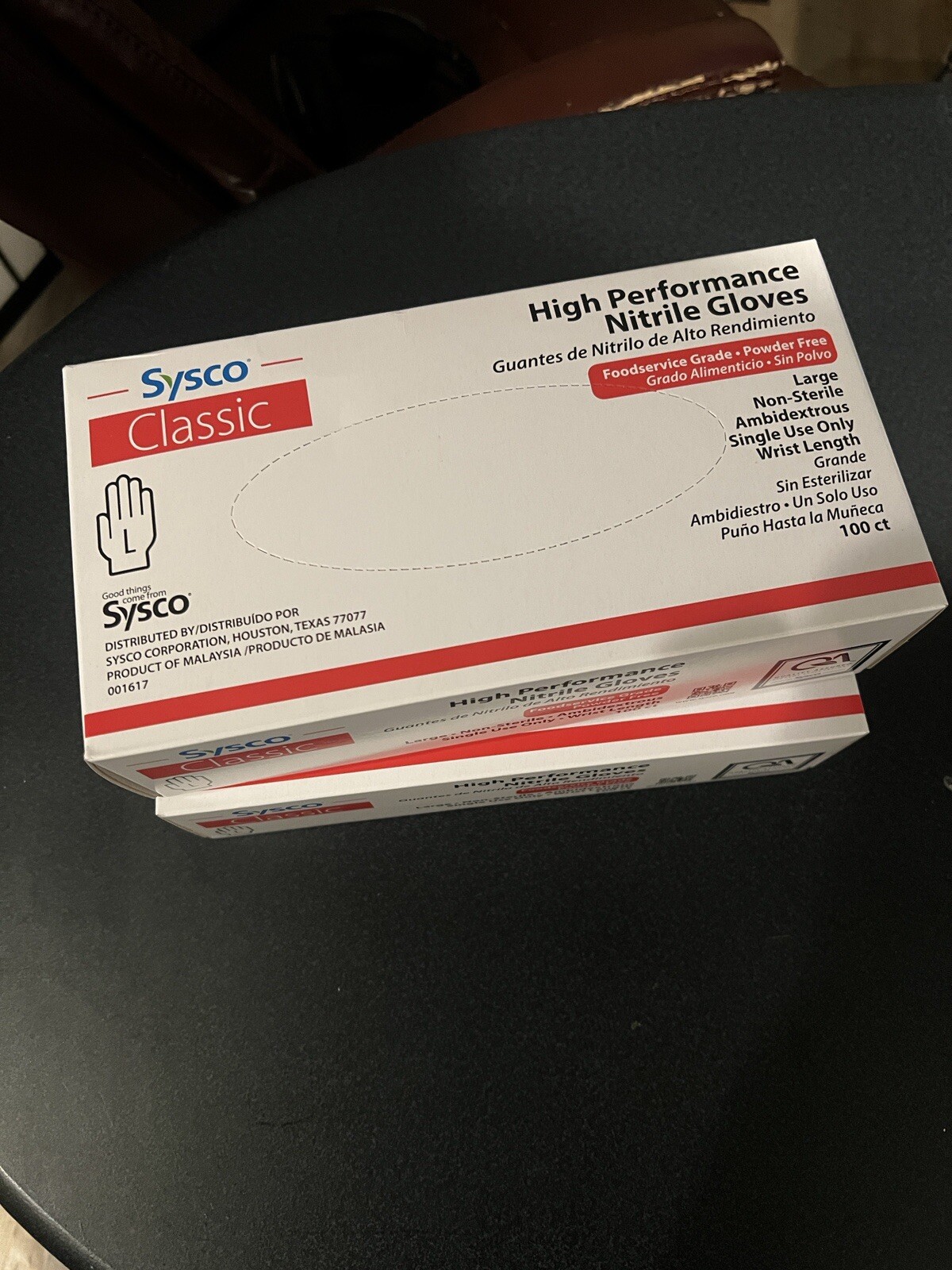 SYSCO High Performance Nitrile Gloves BLUE Food Grade – Large – 2/100ct