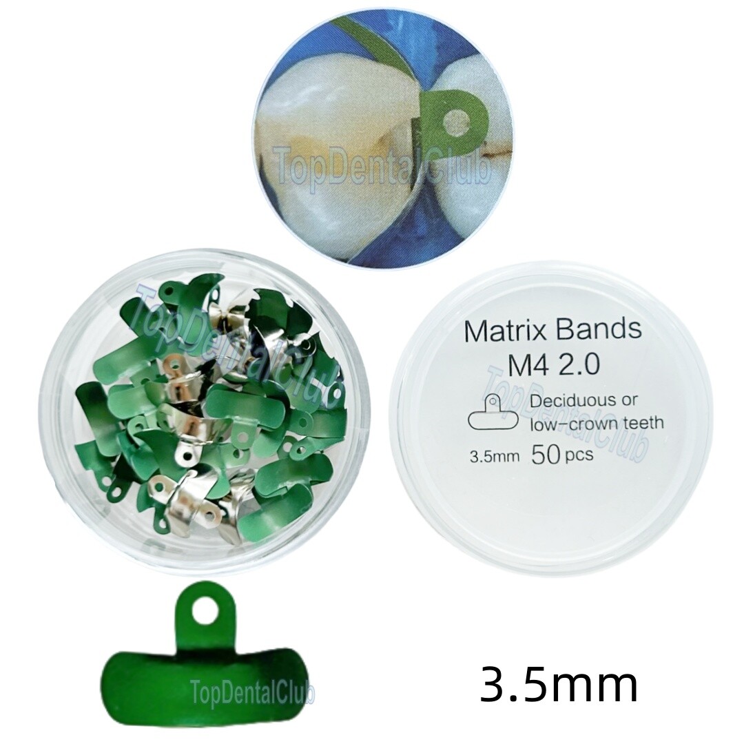 4Size Dental Matrix Bands Non-Stick PTFE Coat Sectional Contoured Metal Matrices