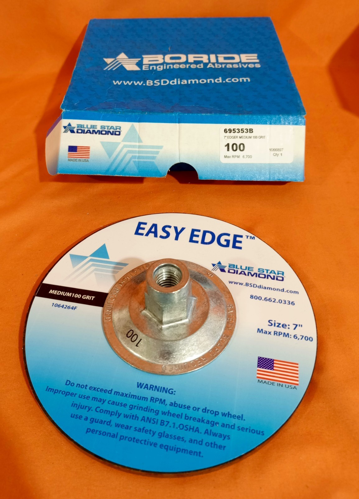 Blue Star Diamond 695353B 7″ Edger Medium 100 Grit