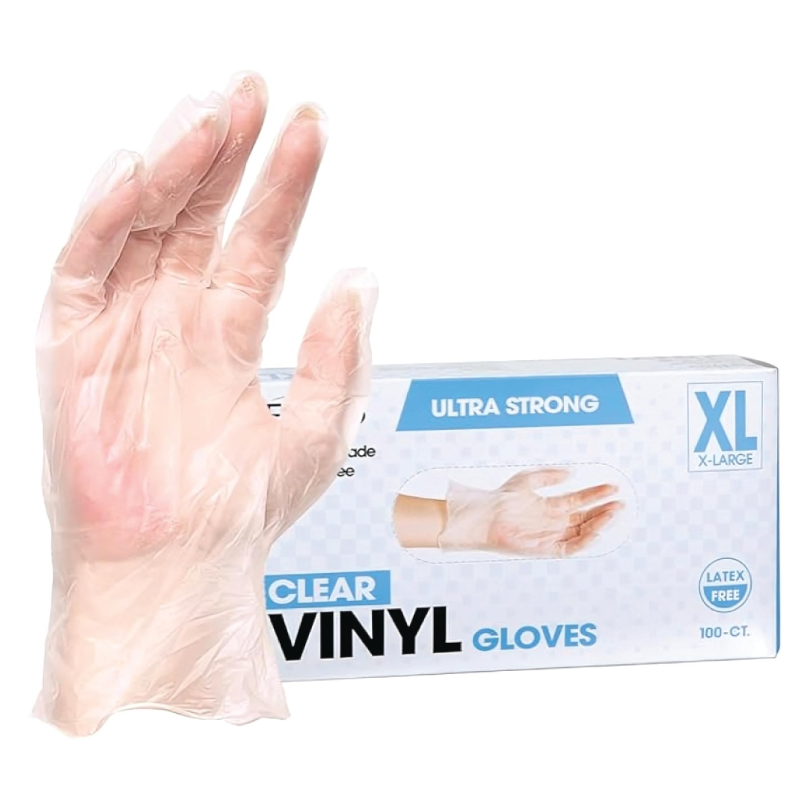 ForPro Disposable Vinyl Gloves, X~Large, Powder~Free, Food Safe, 100 Count