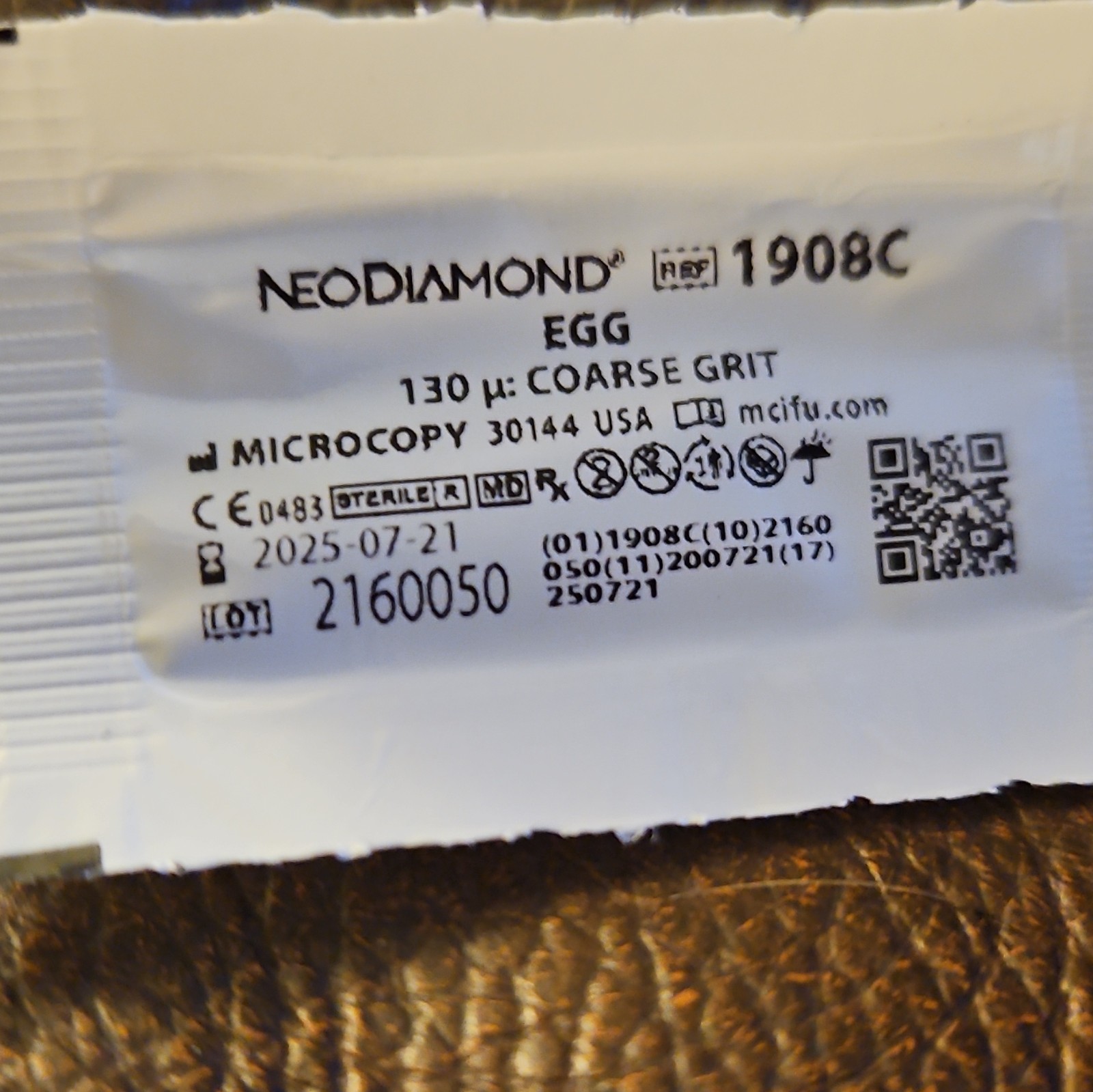 NeoDiamond 1908C Egg Diamond Bur, FG Shank, 130µ Coarse Grit (Dentistry)