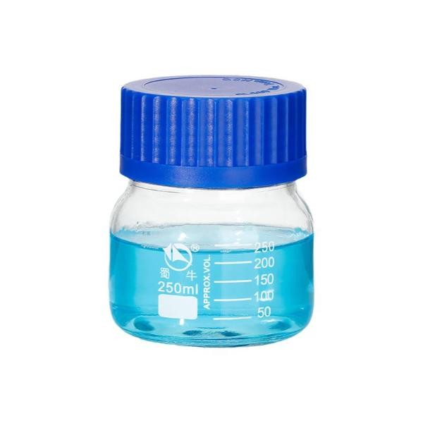Transparent Laboratory Sample Bottle, 250ml-5000ml Reagent Bottles GL80 Blue Cap