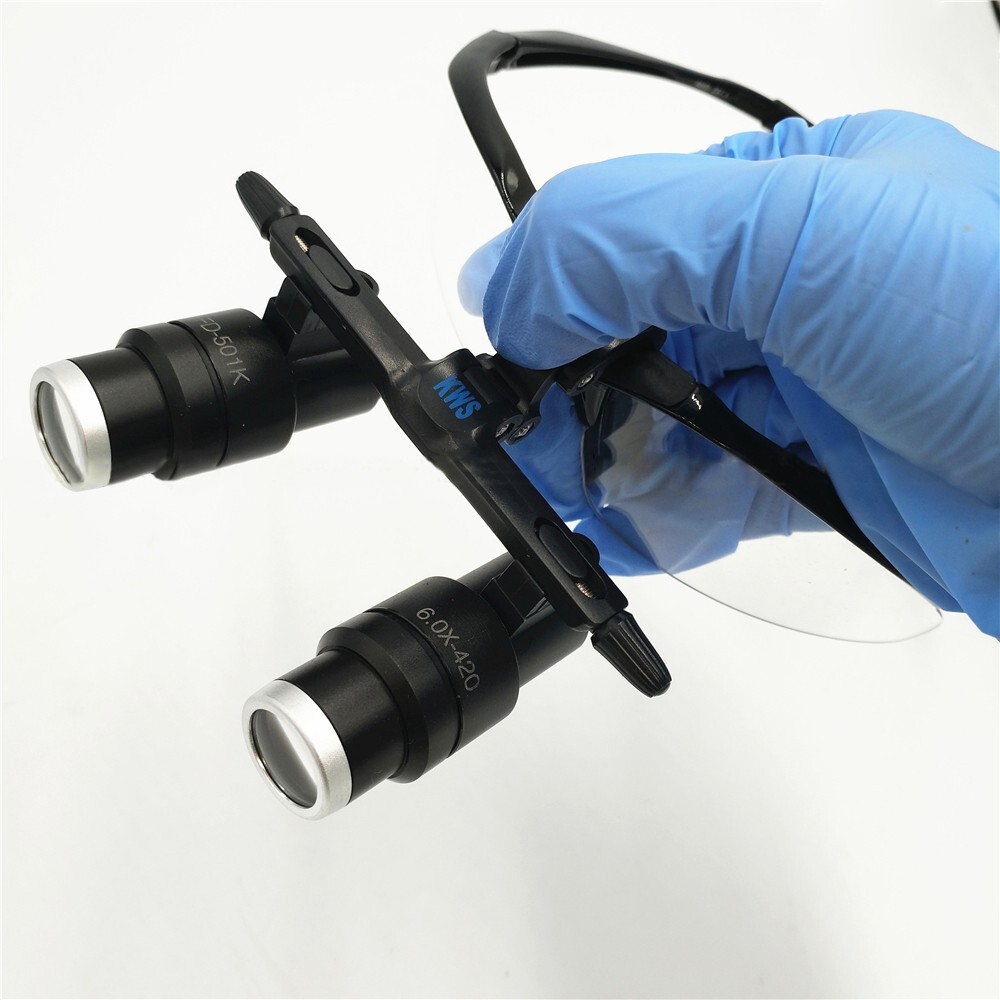 KWS FD-501K Dental Medical 6.0X Binocular Loupes Kepler Magnifying Glasse 420mm