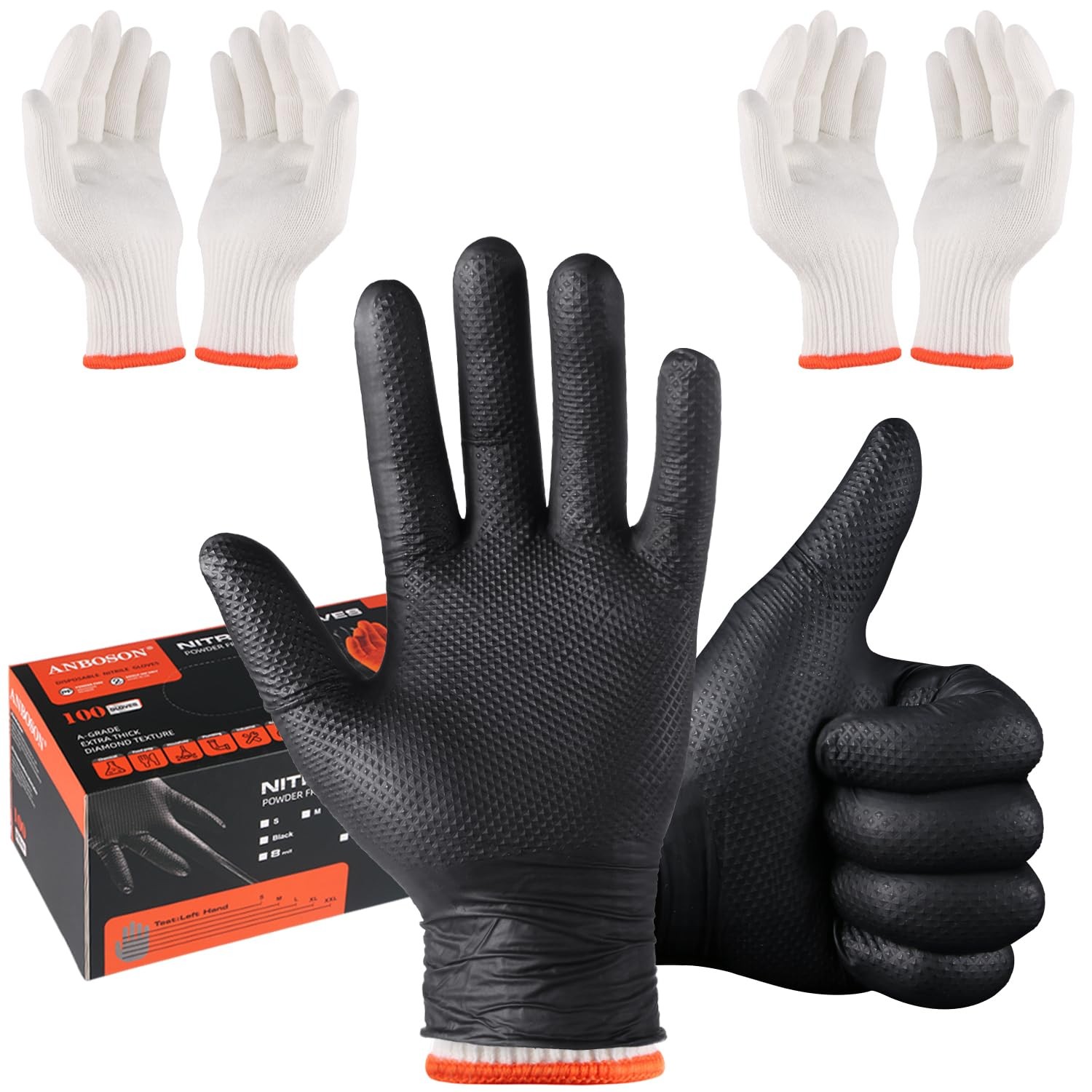 BBQ Gloves Disposable-Heat Resistant Cooking & Grilling Gloves Set (100 Black…