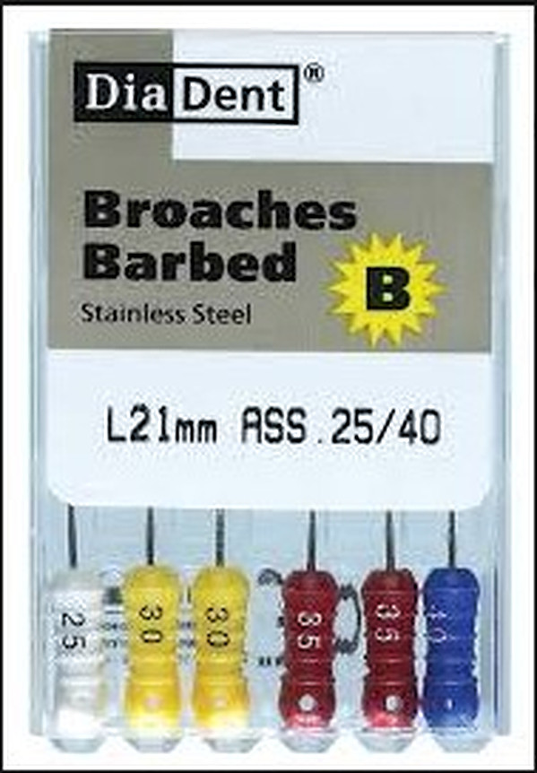 Endodontic Hand Files Barbed Broaches By DiaDent (6/Pack)