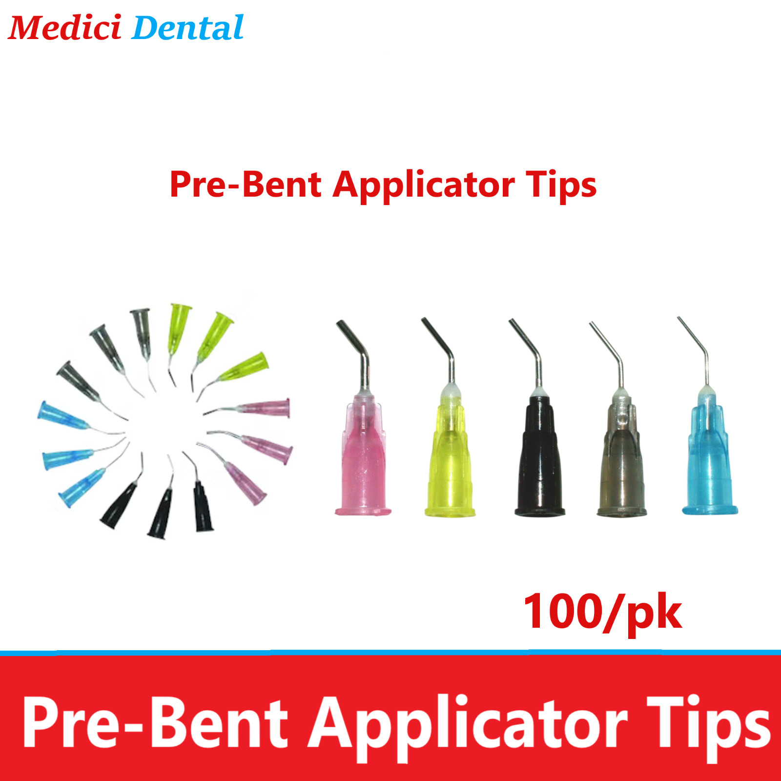 Dental Pre-Bent Needle Tips 25Ga Etch, Sealant, Flow – 100/pk All Types & Sizes