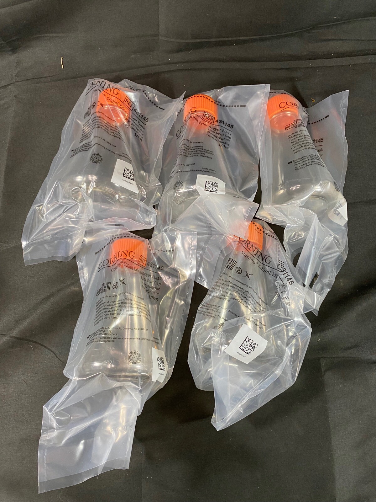 CORNING Polycarbonate 500mL Erlenmeyer Flask w/ Vented Cap 431145 (5/cs)