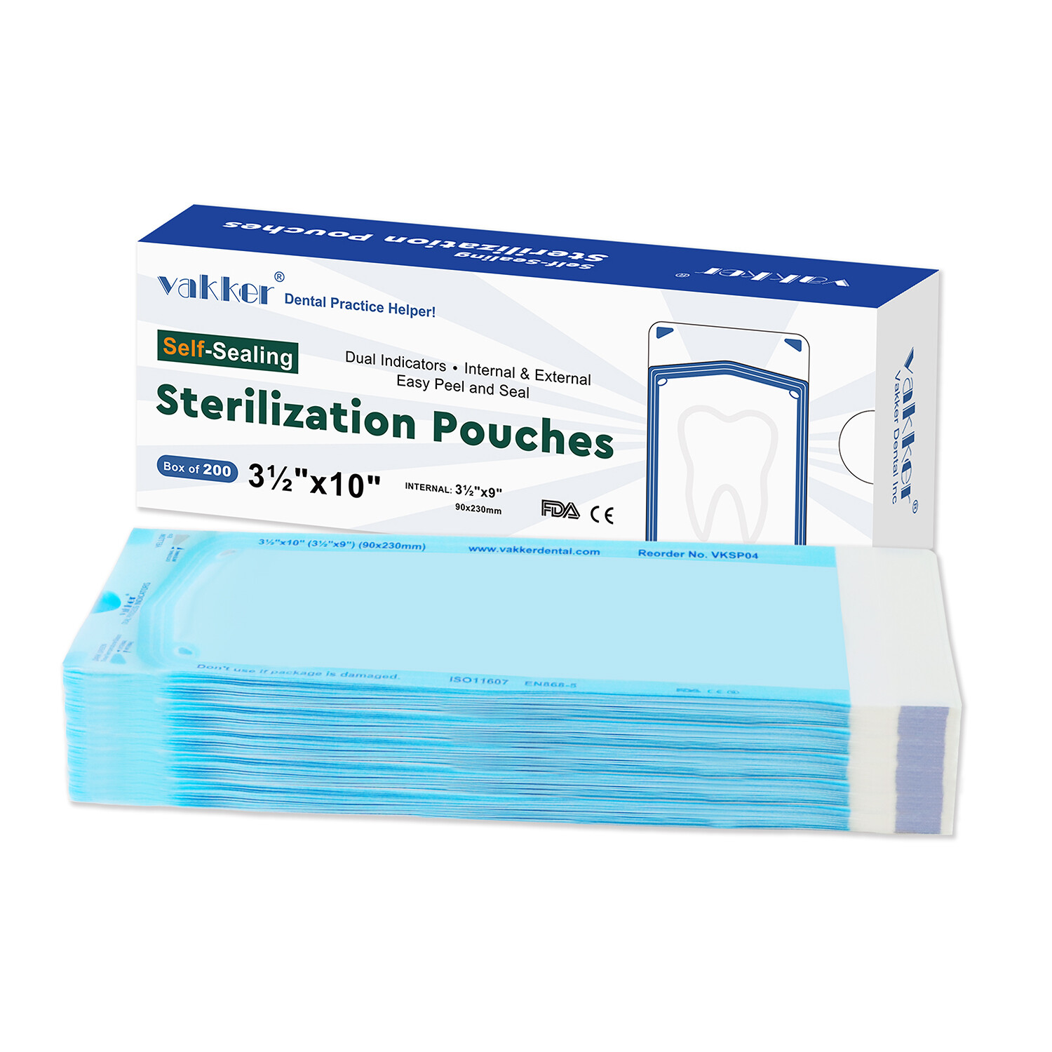 4000pc 3.5″ x 10″ Self Sealing Dental Sterilization Pouches, Sterilizer Bag