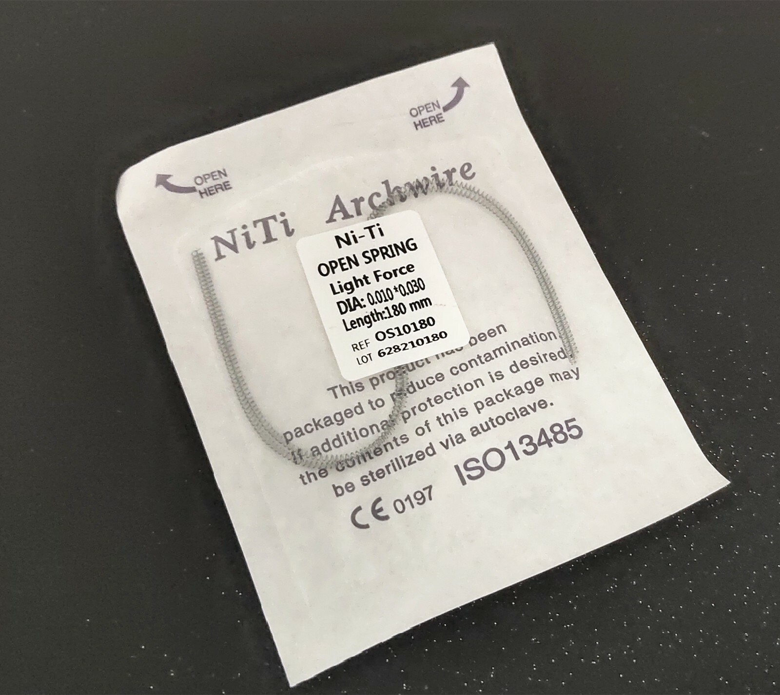 5 Packs 010*180mm Dental Niti Alloy Open Coil Spring Light Force 2pcs/Pack