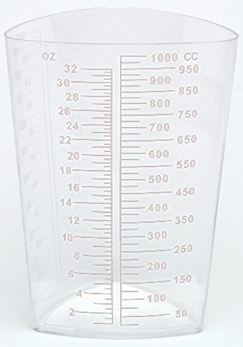 1000ml Triangular Graduated Measuring Cups, Translucent PP, Set of 10