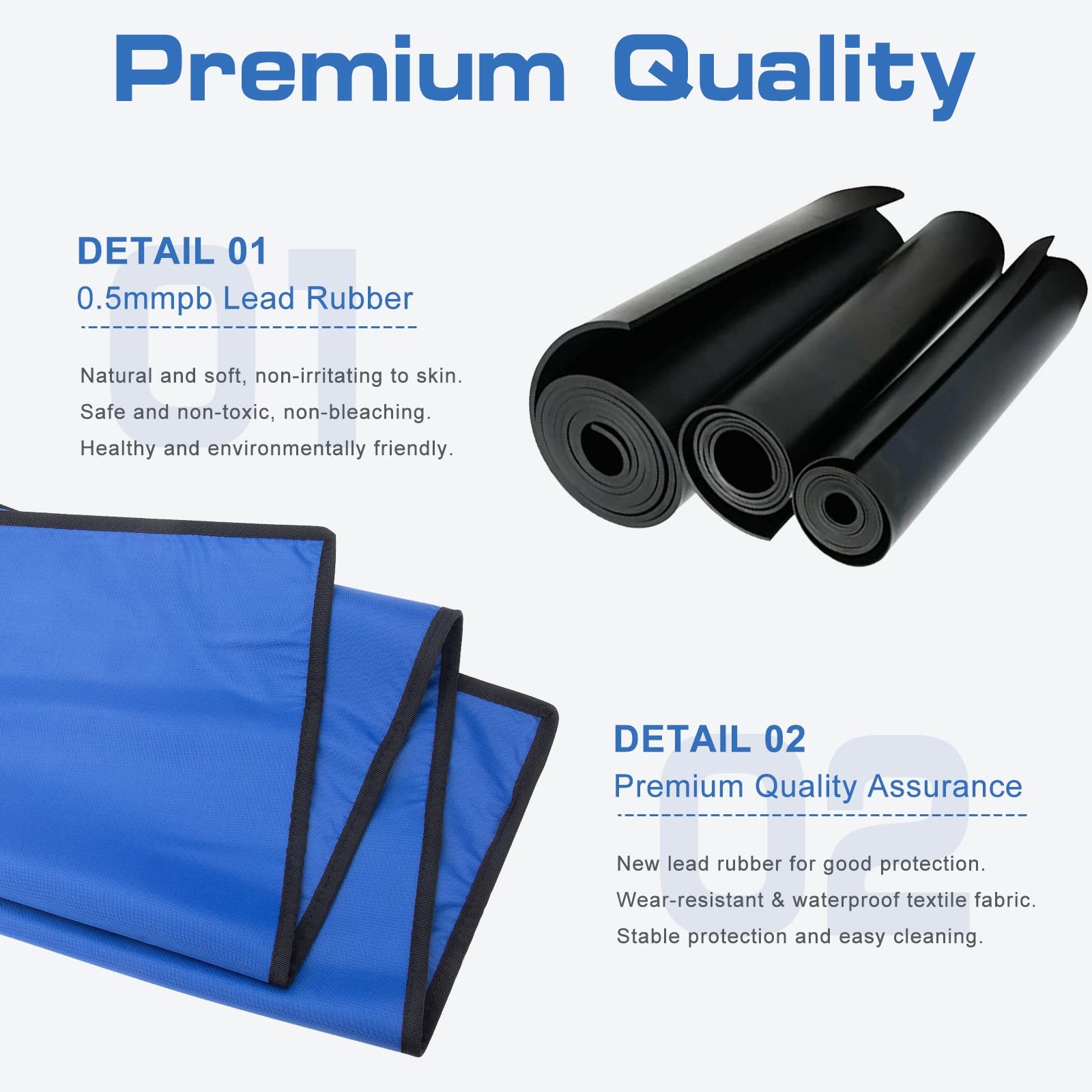 Lead X-Ray Shielding Blanket 0.5mm PB – Dental Protection 24″x48″ Blue