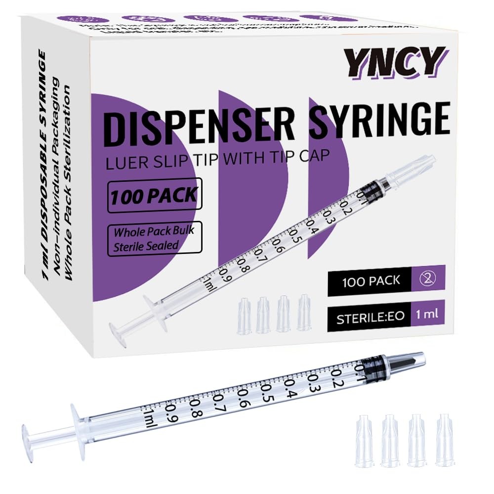 1ml Sryinge with Cap, Luer Slip Tip, Whole Pack Bulk Sterile Sealed, No Needle (