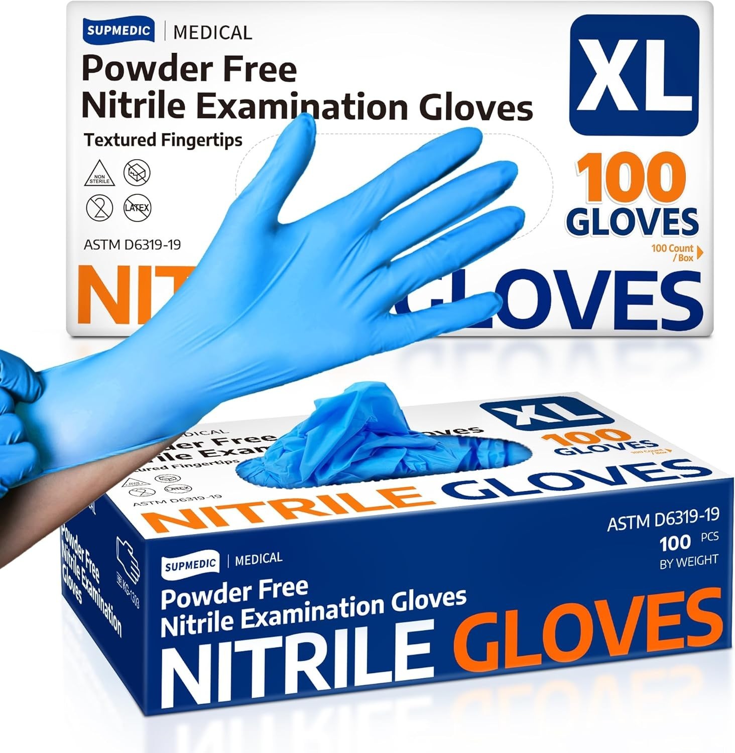Disposable Nitrile Gloves, Blue – 100 Count Latex-Free for Food Safety & Hygiene
