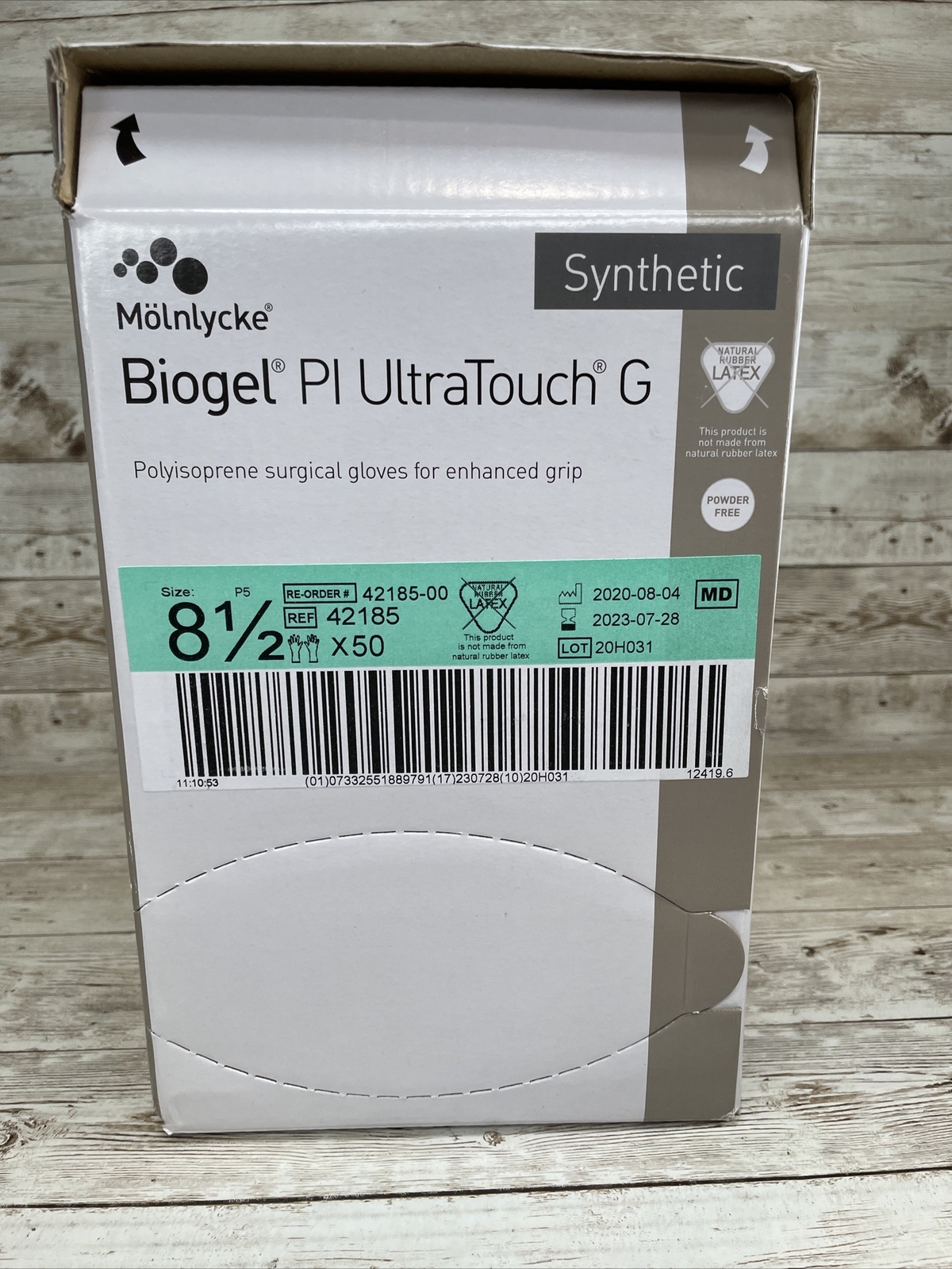 1 Box MOLNLYCKE Biogel Pl UltraTouch G Synthetic Surgical Gloves Size 8.5