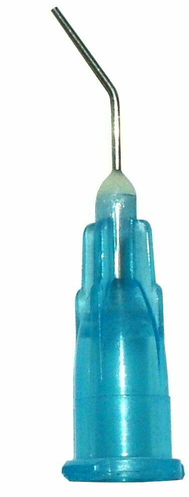 Pre-Bent Dispensing Tip 25 Ga Etch 100 pcs (Blue)