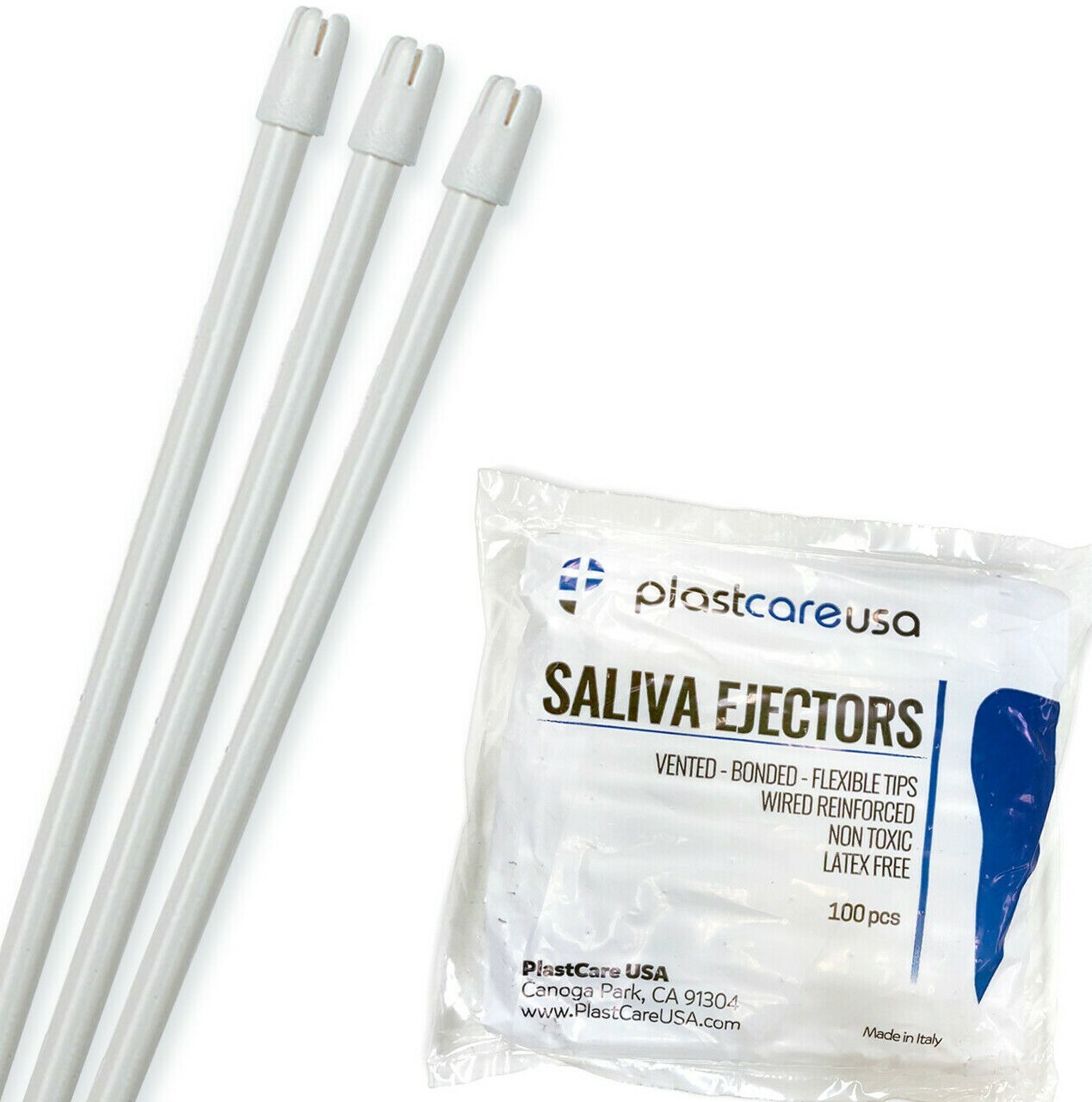 3000 (30 Bags) Saliva Ejectors Ejector WHITE Dental Suction Tips Evacuation
