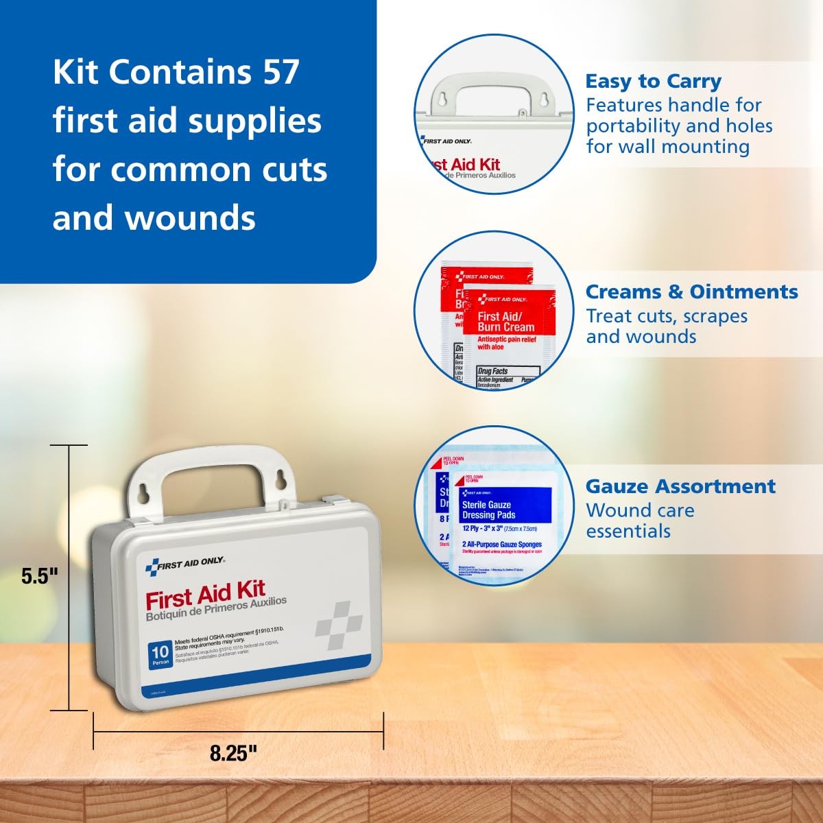 First Aid Only 6060 All-Purpose 10-Person Emergency First Aid Kit For Business