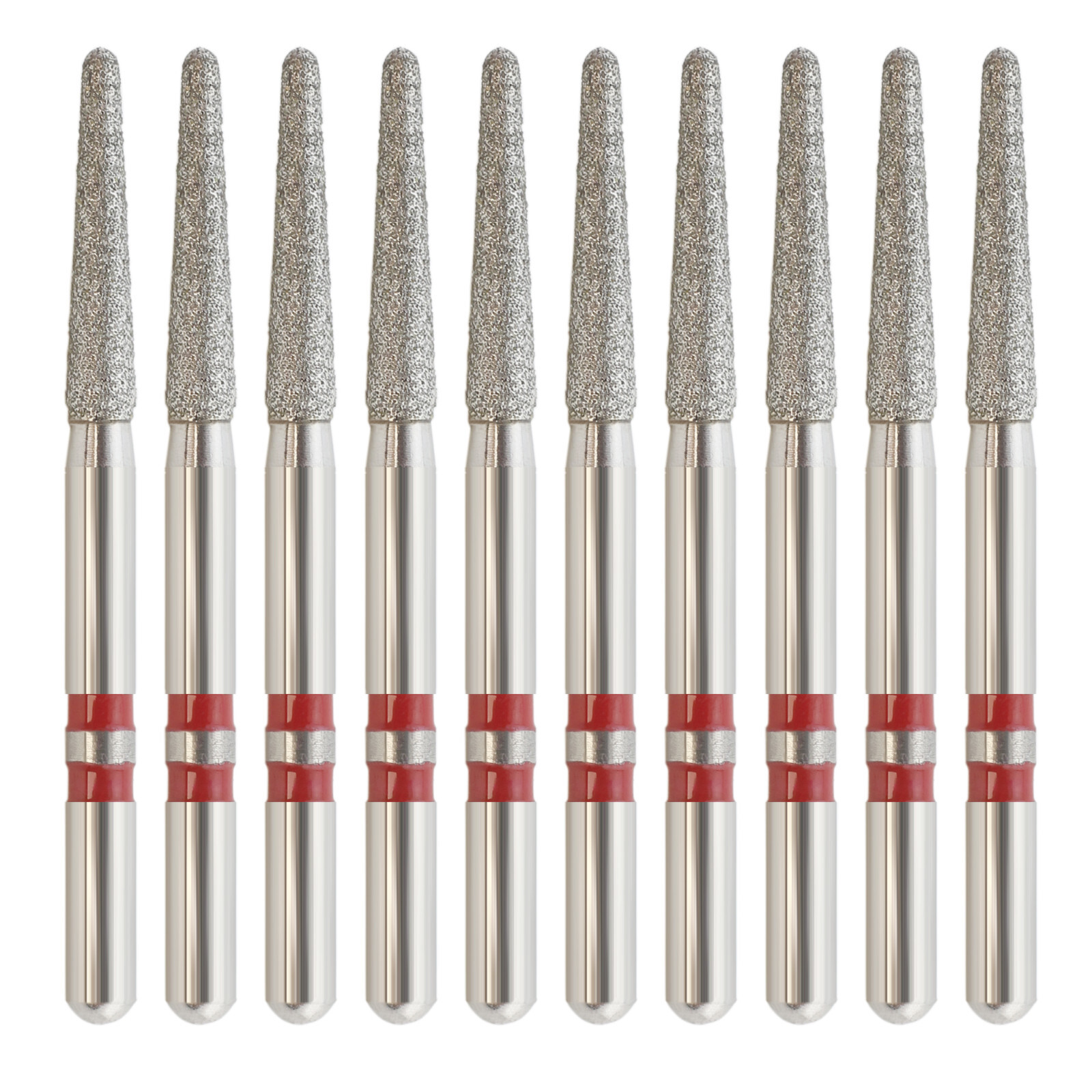 Diamond Burs Zirconia Cutting Bur Round End Taper FG Z856/016F Fine Grit Red