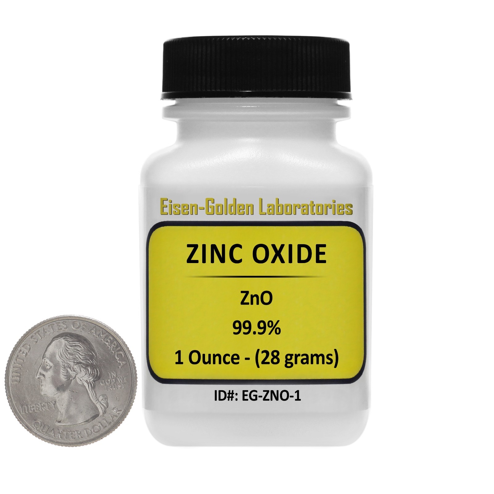 Zinc Oxide [ZnO] 99.9% ACS Grade Powder 1 Oz in a Mini Space-Saver Bottle USA