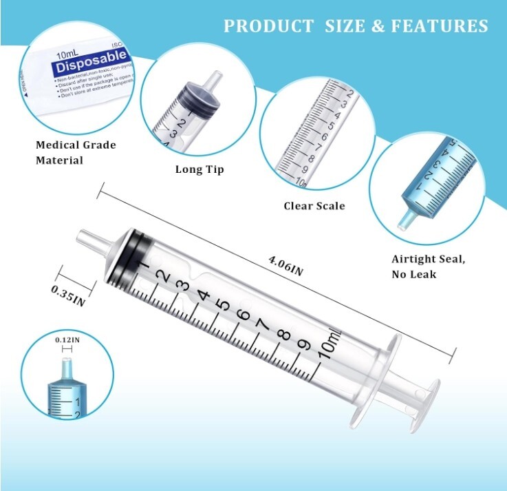 Plastic Syringes without needles 10ml Syringe 24 Pack