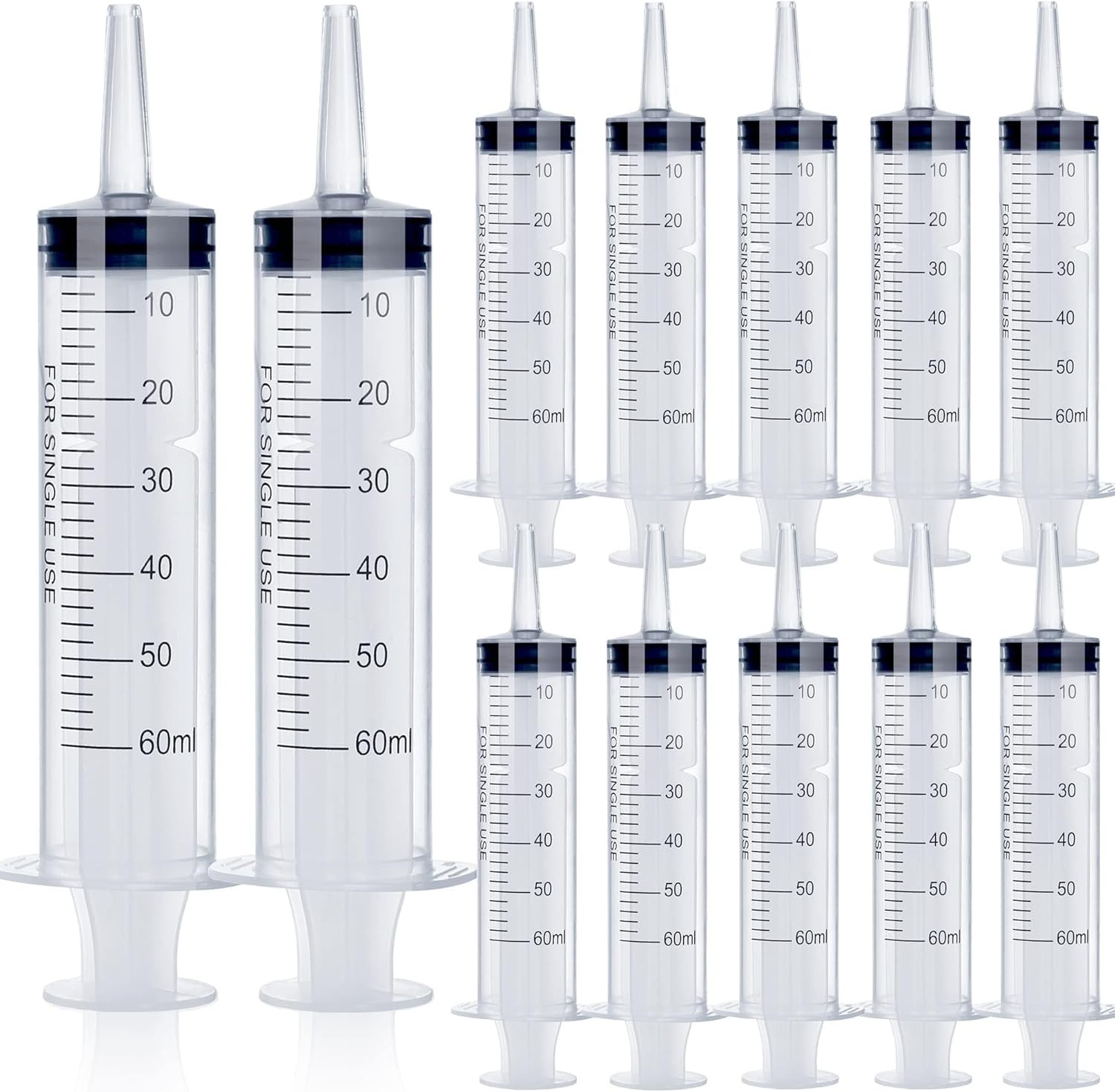 12Pack 60ml Syringe for Liquid – Large Plastic Syringes Without Needle for Food