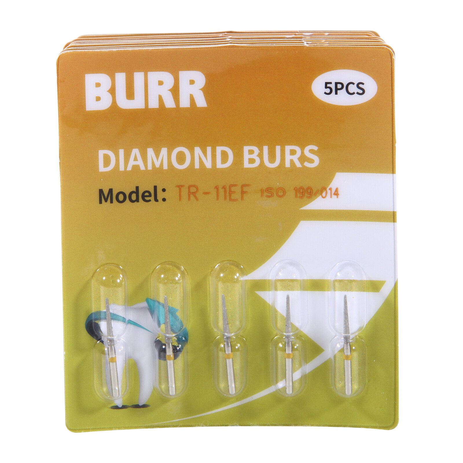 10packs Dental Diamond Burs FG1.6MM for High Speed Handpiece Extra Fine TR-11EF