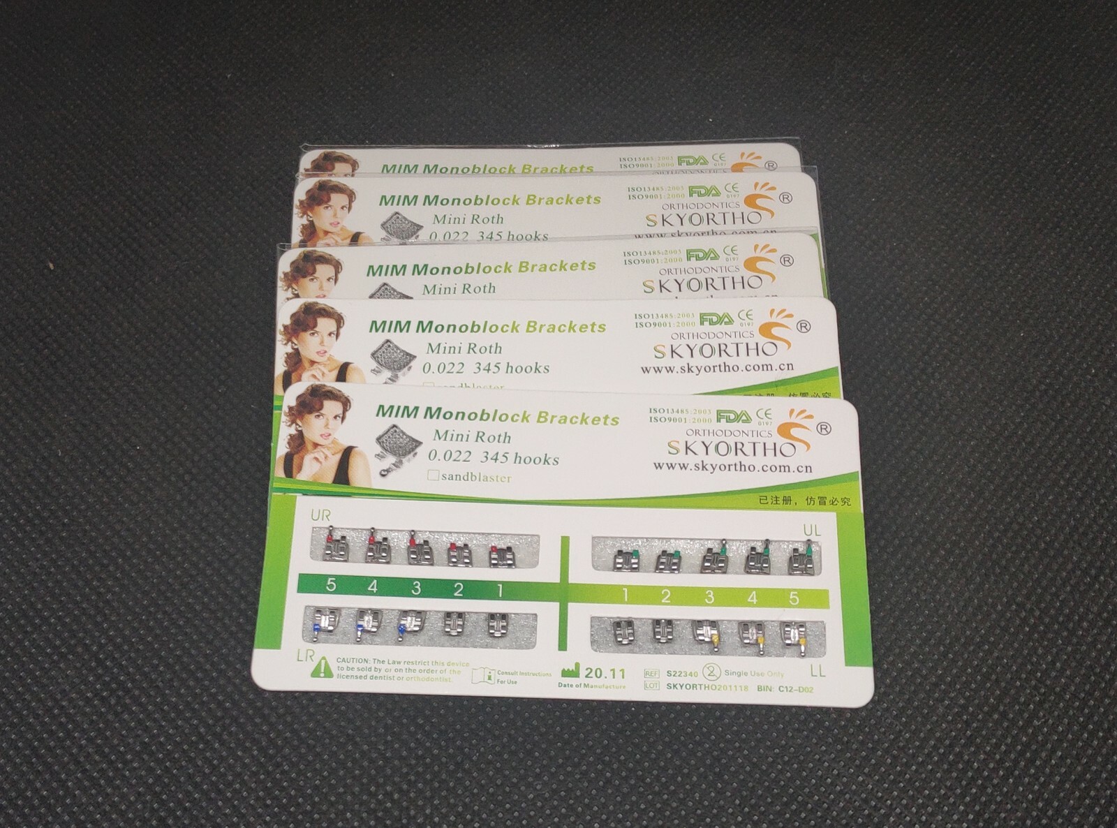 20 Sets Dental Brackets Metal Teeth Braces Mini Roth 022 345 Hooks Monoblock