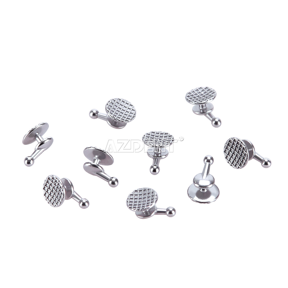 AZDENT 10pcs Dental Orthodontic Bondable Lingual Buttons with hook round Base