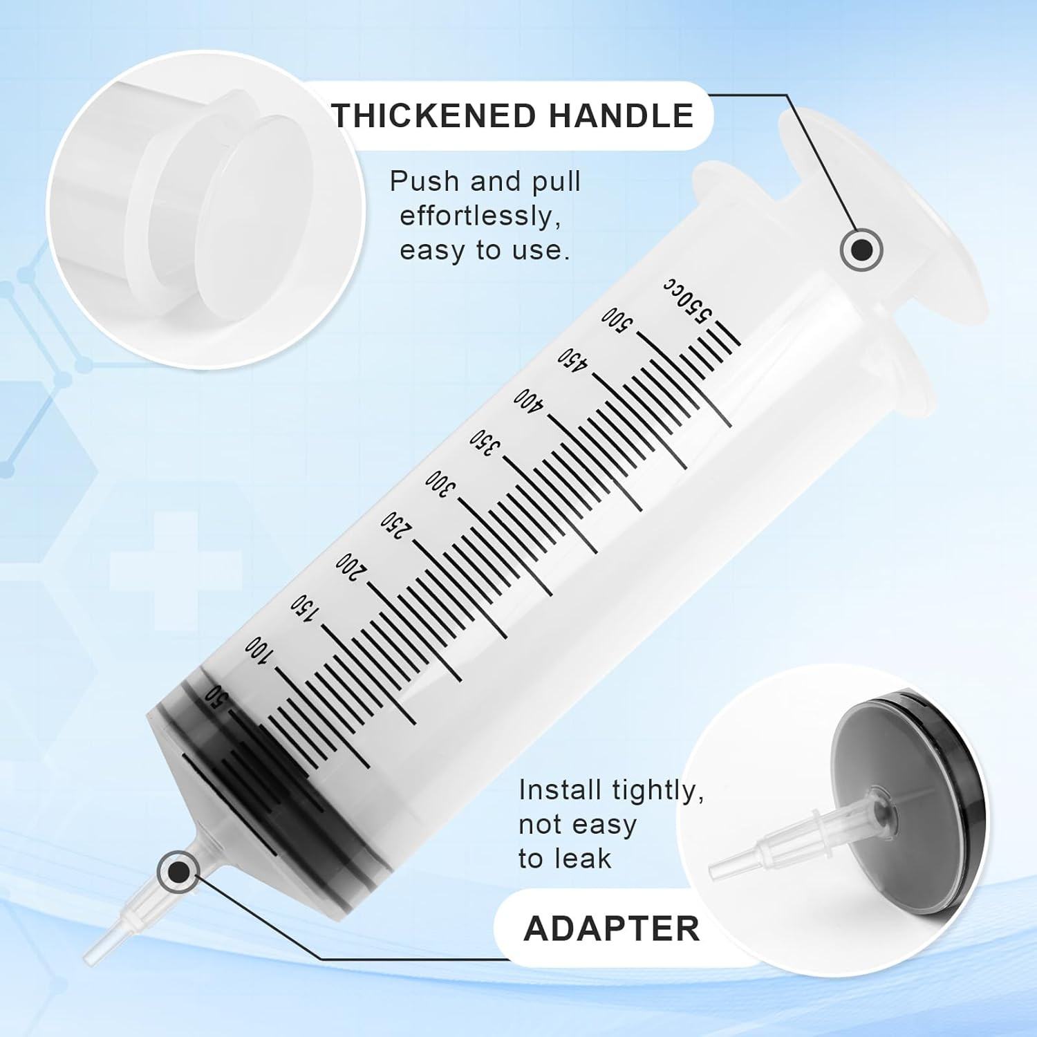 500ml Large Syringes, Individually Sterile Sealed Plastic Syringe for…