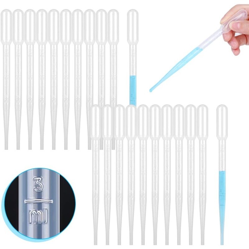50PCS Disposable Pipettes 3ML Liquid Transfer Droppers Essential Oils Lab DIY US