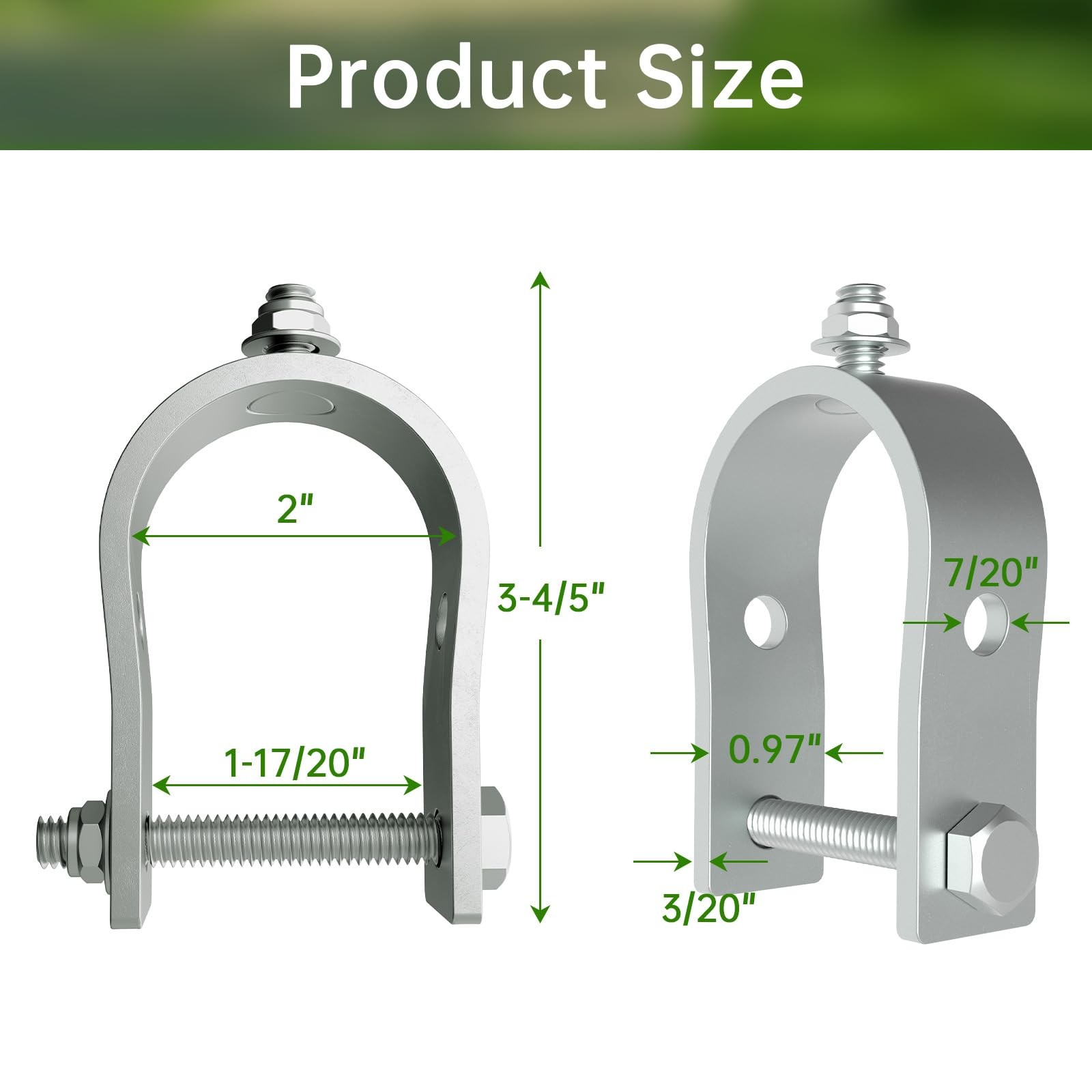 Universal Tube Bracket Kit for Automatic Gate Opener Systems Fits 1.6″ Silver