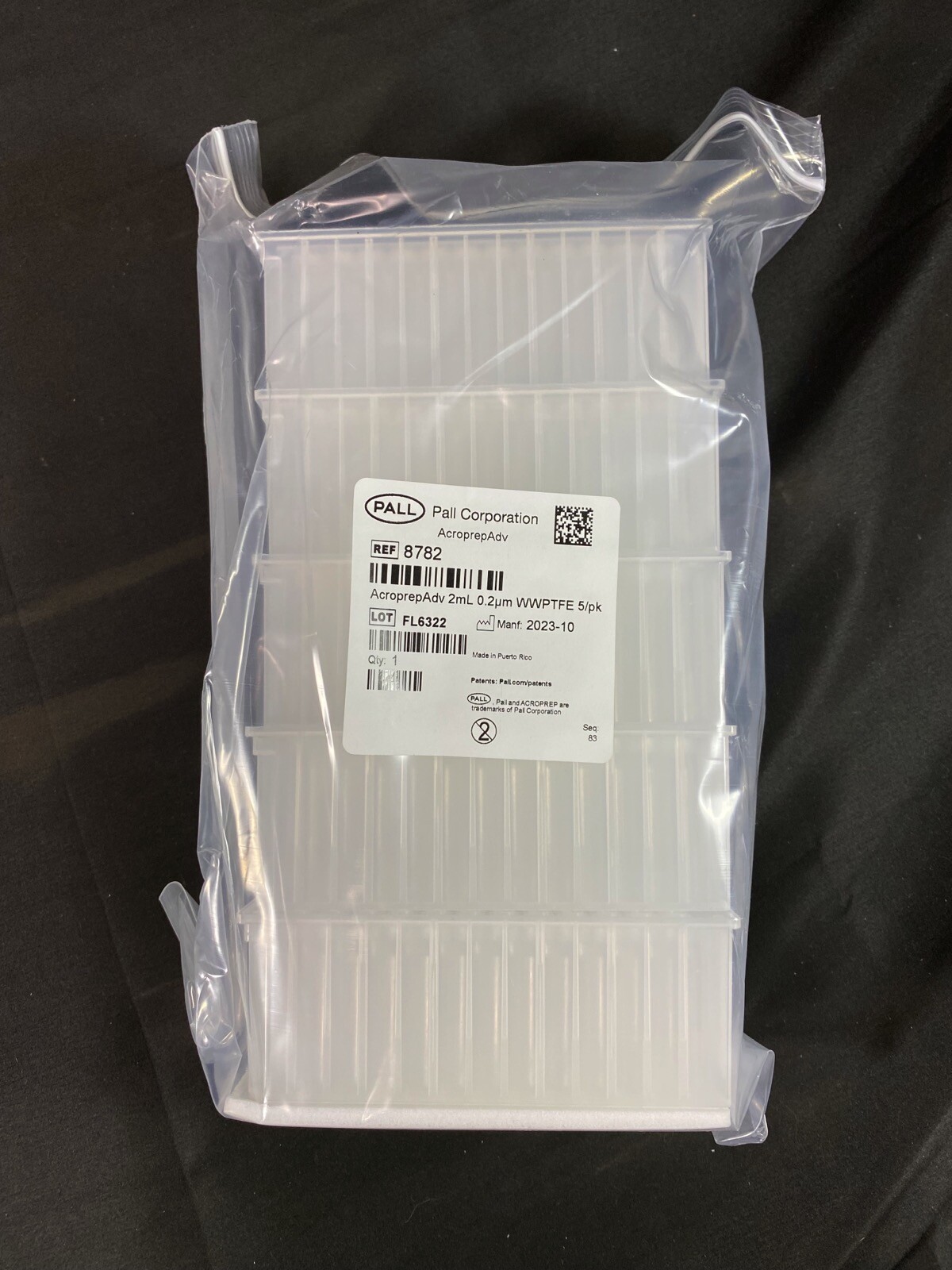 PALL 2mL 0.2µm WWPTFE AcroPrep Advance 96 Well Filter Multi Well Plate (5/Pack)
