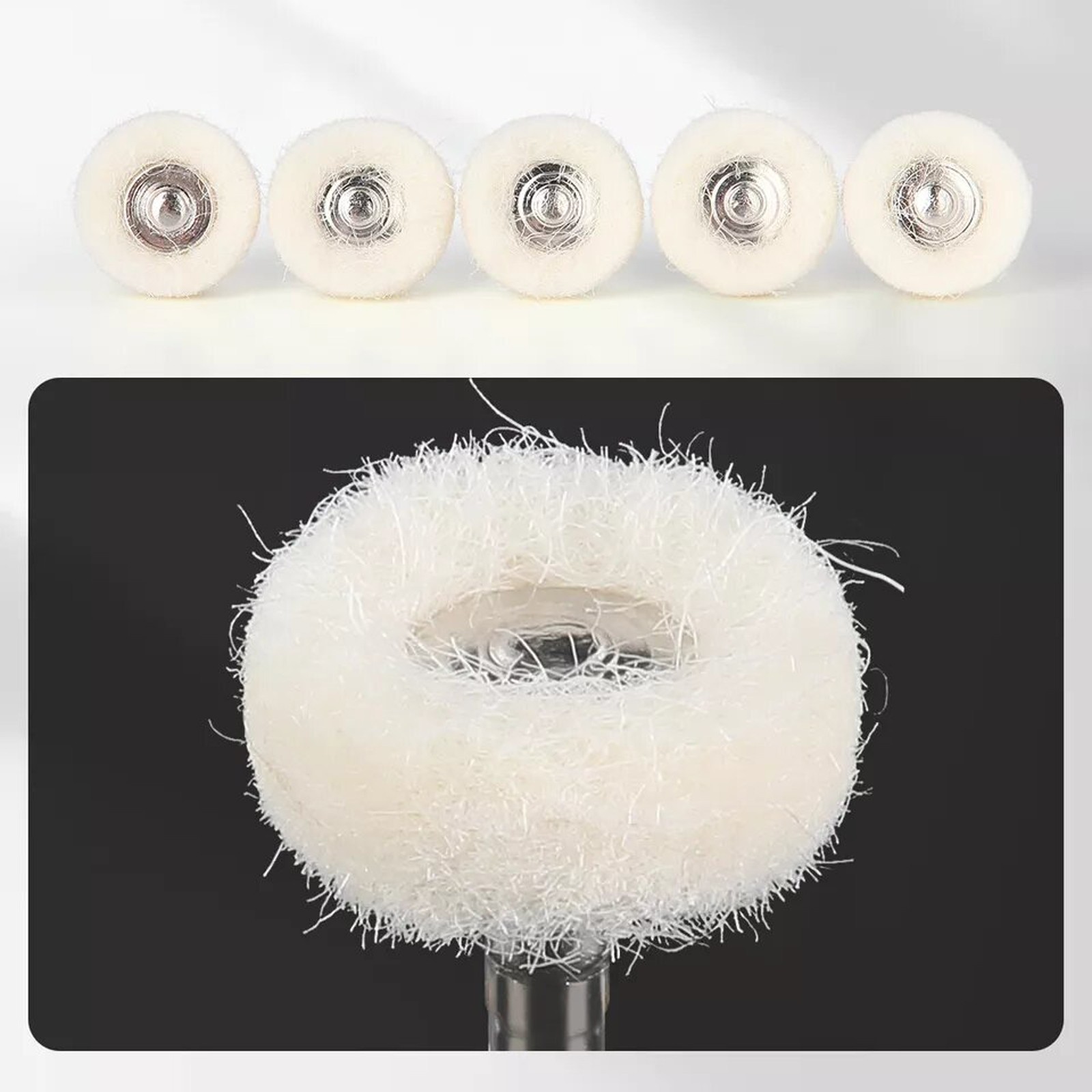 Dental Polishing Brush Wheels RA Latch Goat Hair/Felt/Cotton Contra Angle 2.35mm