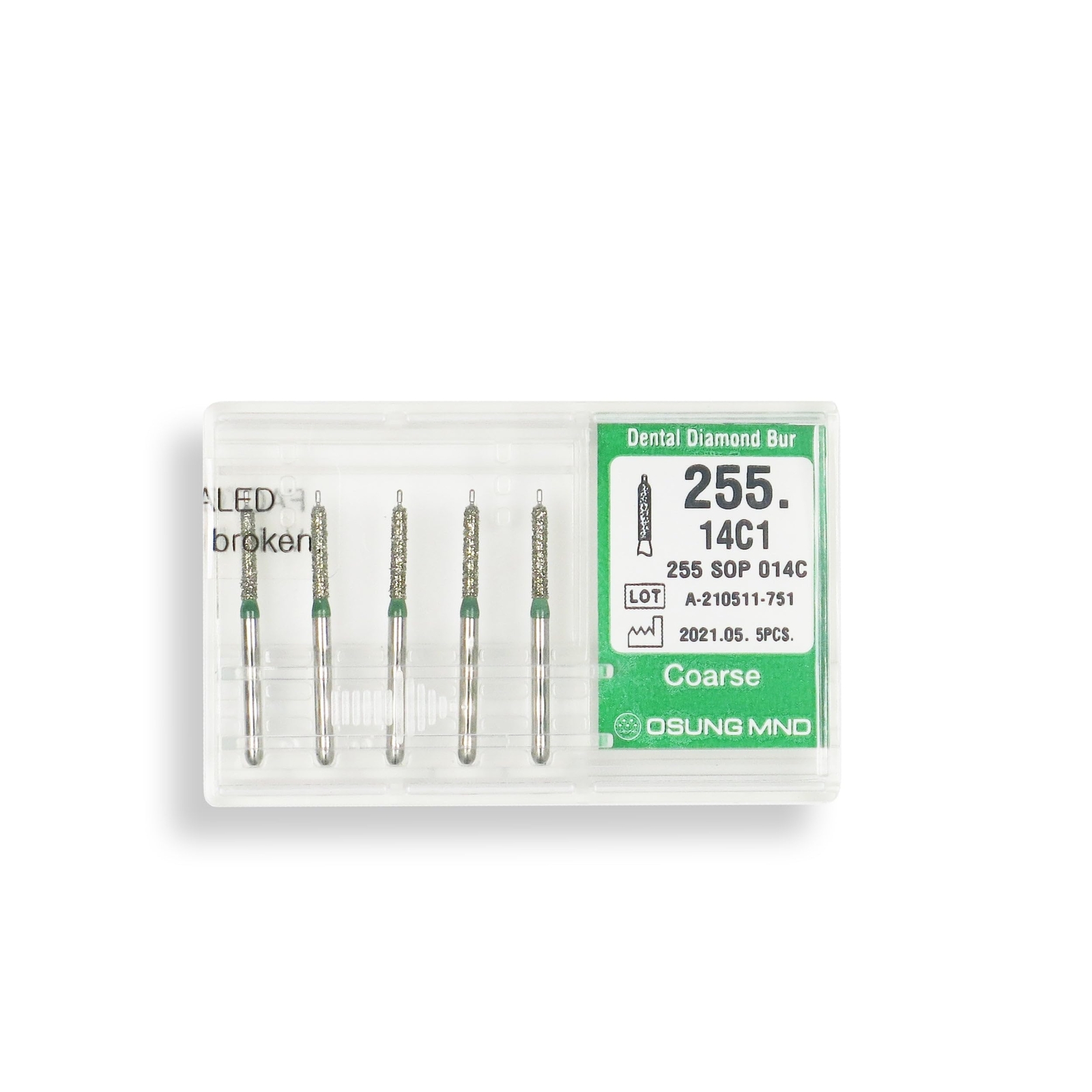 Cylindrical, Ogival End, Side Cutting Only 1.4 mm Dia. Coarse Dental Bur 25 Pcs