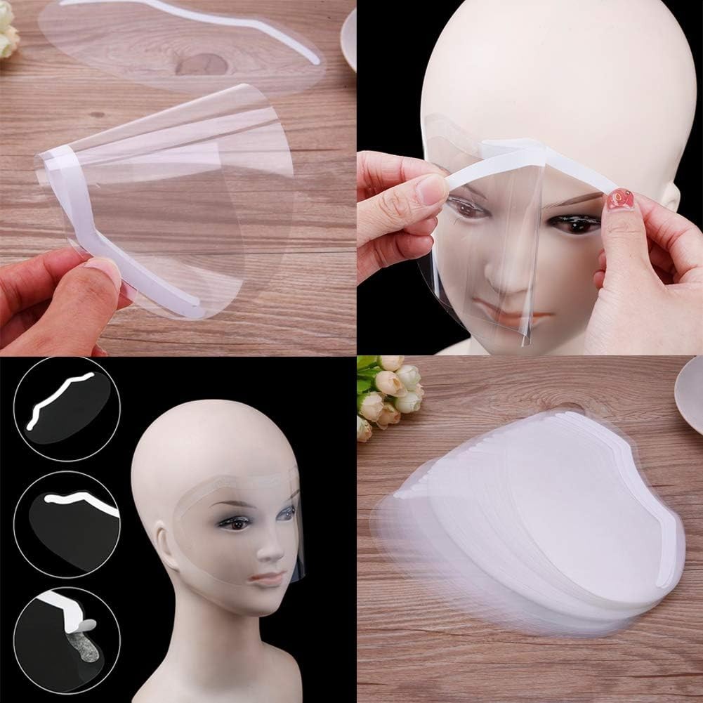 50 Pcs Disposable Face Shields for Microblading, Makeup, Salon & Eyelash Care
