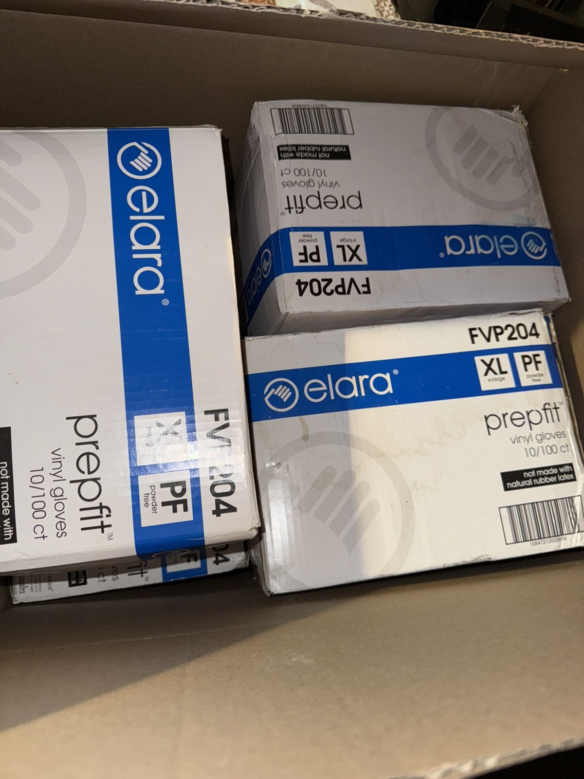 elara prepfit Vinyl Gloves XL Powder-Free FVP204 Disposable 10/100 ct