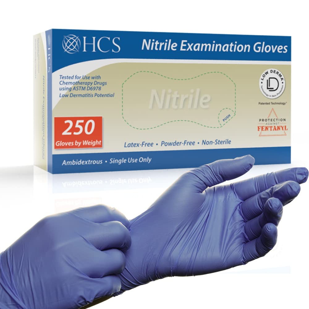 HCS 250 Nitrile Gloves – Disposable, Latex-Free – (More Per Box) Sensitive Sk…