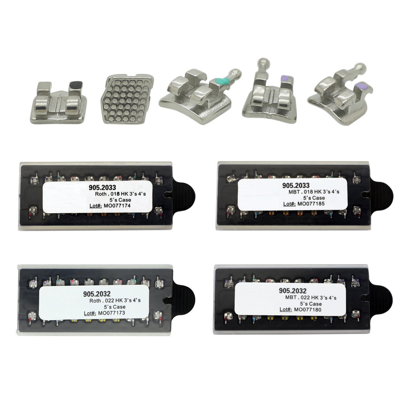 Dental Orthodontic Mini Brackets Metal Braces MIM ROTH MBT 018 022 345 Hooks OC