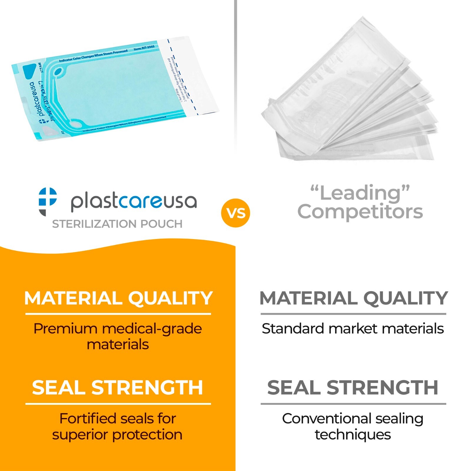 400 Self-Sealing Sterilization Pouch, 3.5″ x 6.5″ (5.25) Paper/Blue Film (2 Box)