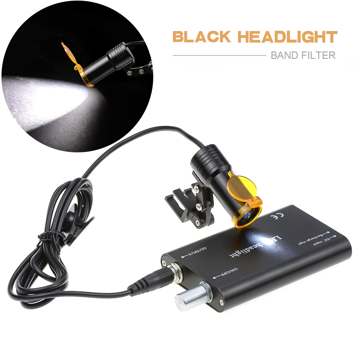 5W Dental Normal Clip High Power LED Headlight with Light Shield Shade DY-007 CE