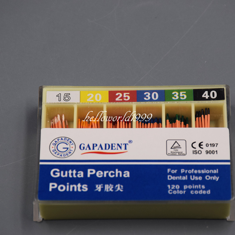 1 Box GAPADENT Brand Dental Regular Gutta Percha Points Endo 15#-40# 120Pcs/Pack