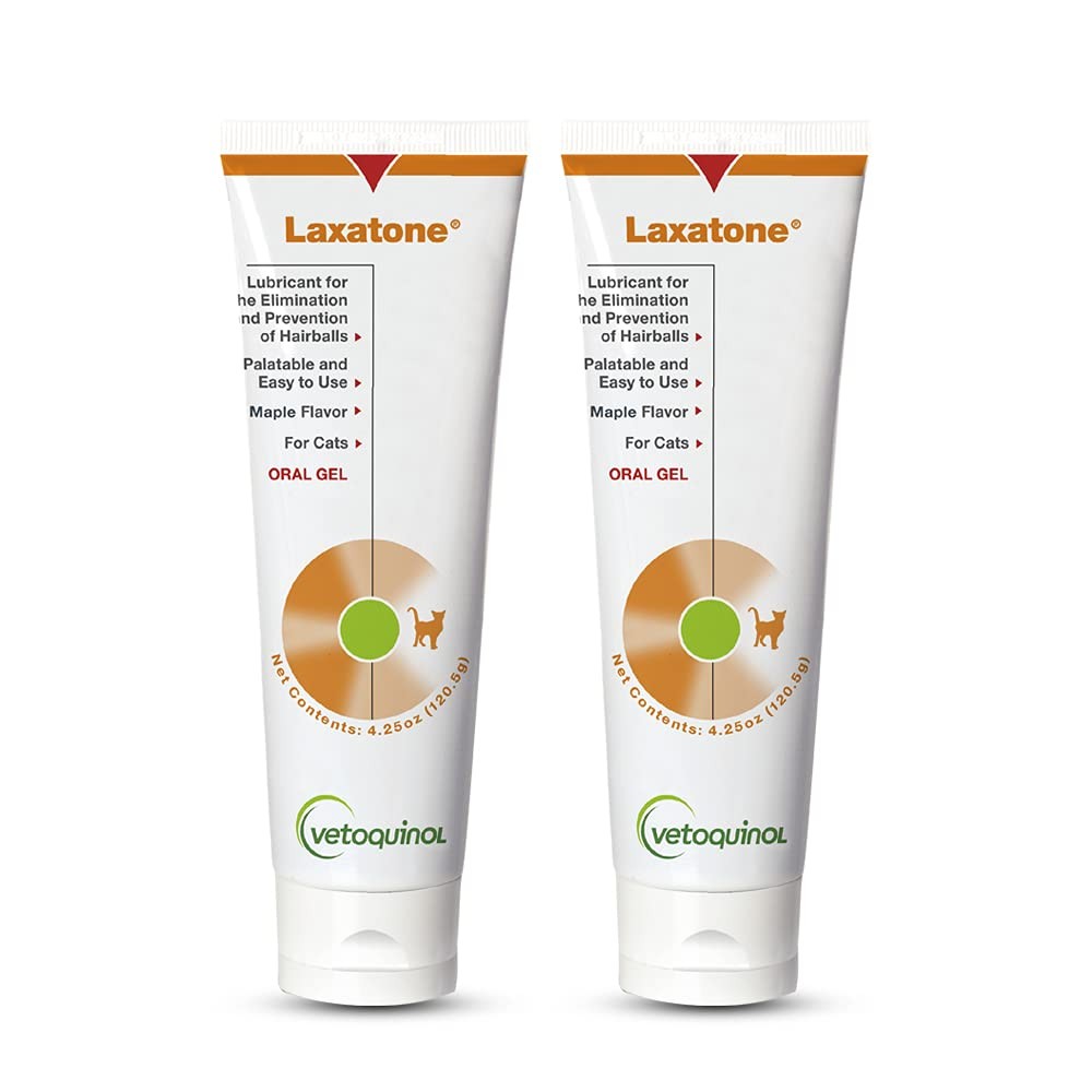 Vetoquinol Laxatone Hairball Lubricant Gel for Cats – Maple, 4.25oz 2-Pack