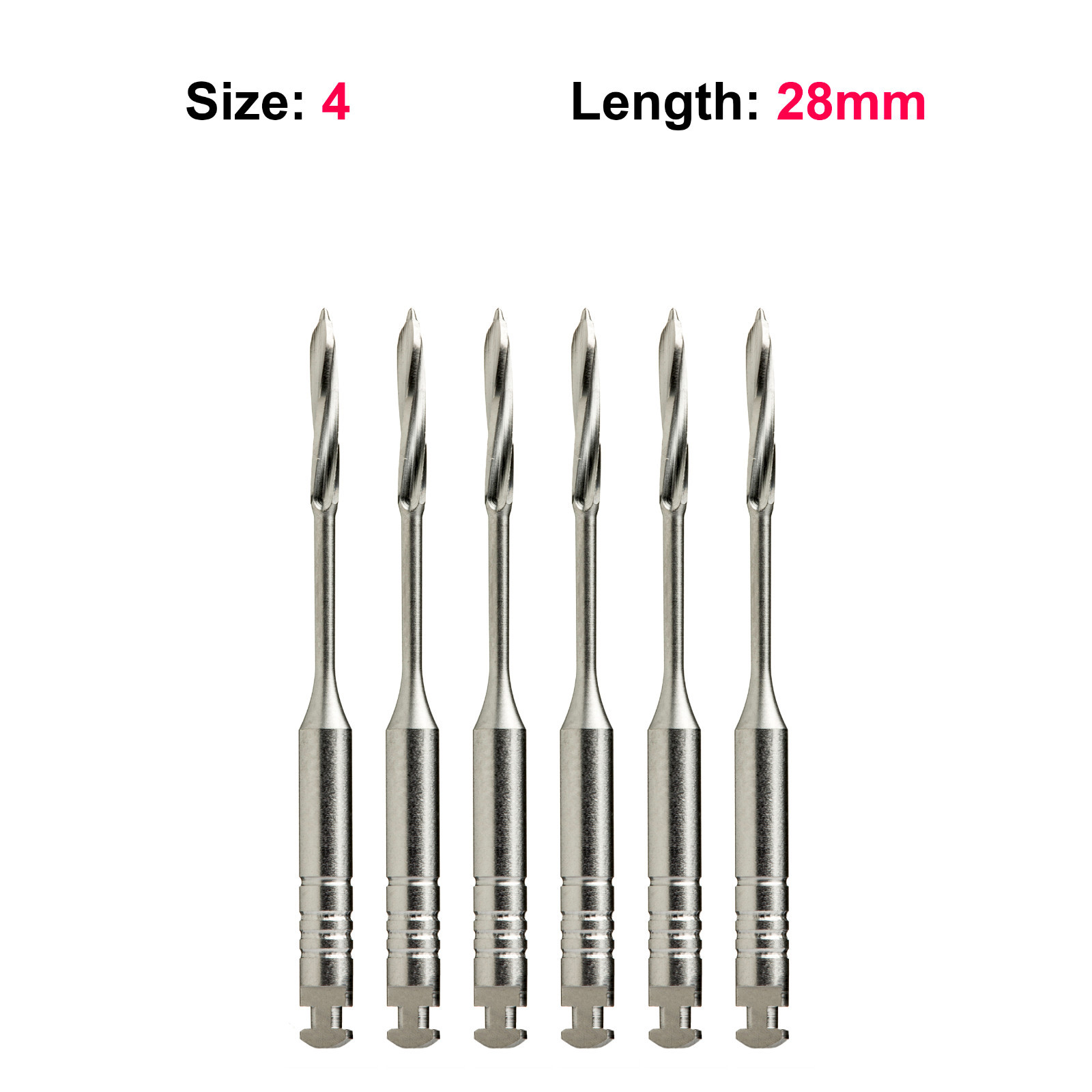 Peeso Reamers Endodontic DRILLS Drill #4 28mm 6/Pkg Top Quality