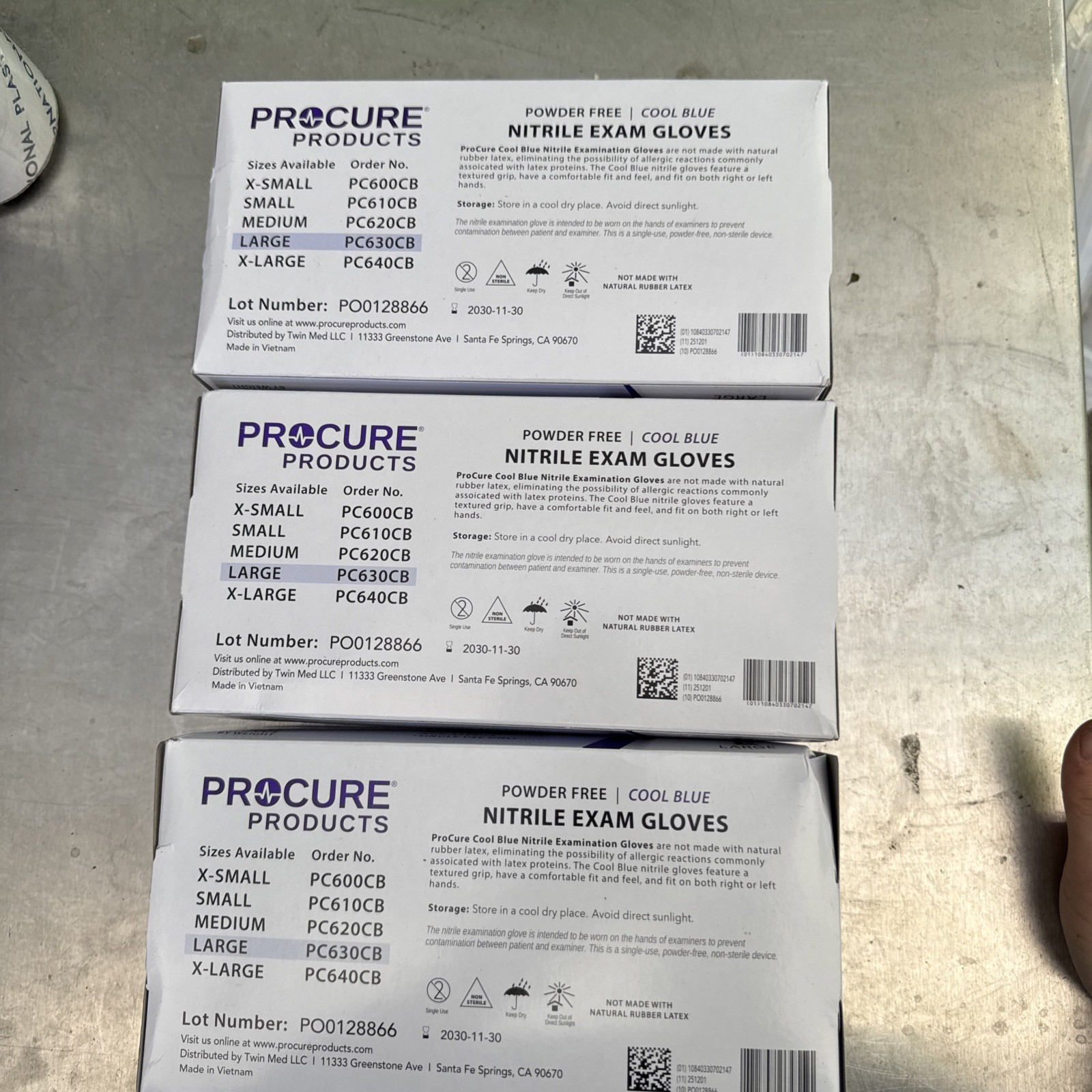3 ProCure Disposable Nitrile Exam Large Gloves Latex & Powder Free – 200 Gloves