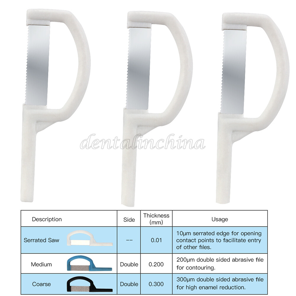 3pcs Dental IPR Automatic Strip Serrated Saw Interproximal Enamel Reduction