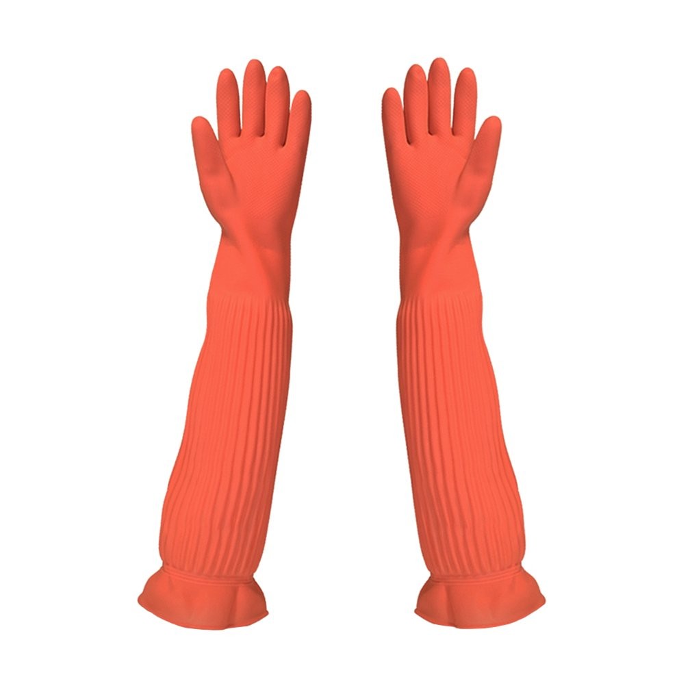 Household Arms Length Rubber Latex Cleaning Long Glove Reusable Kitchen Natural