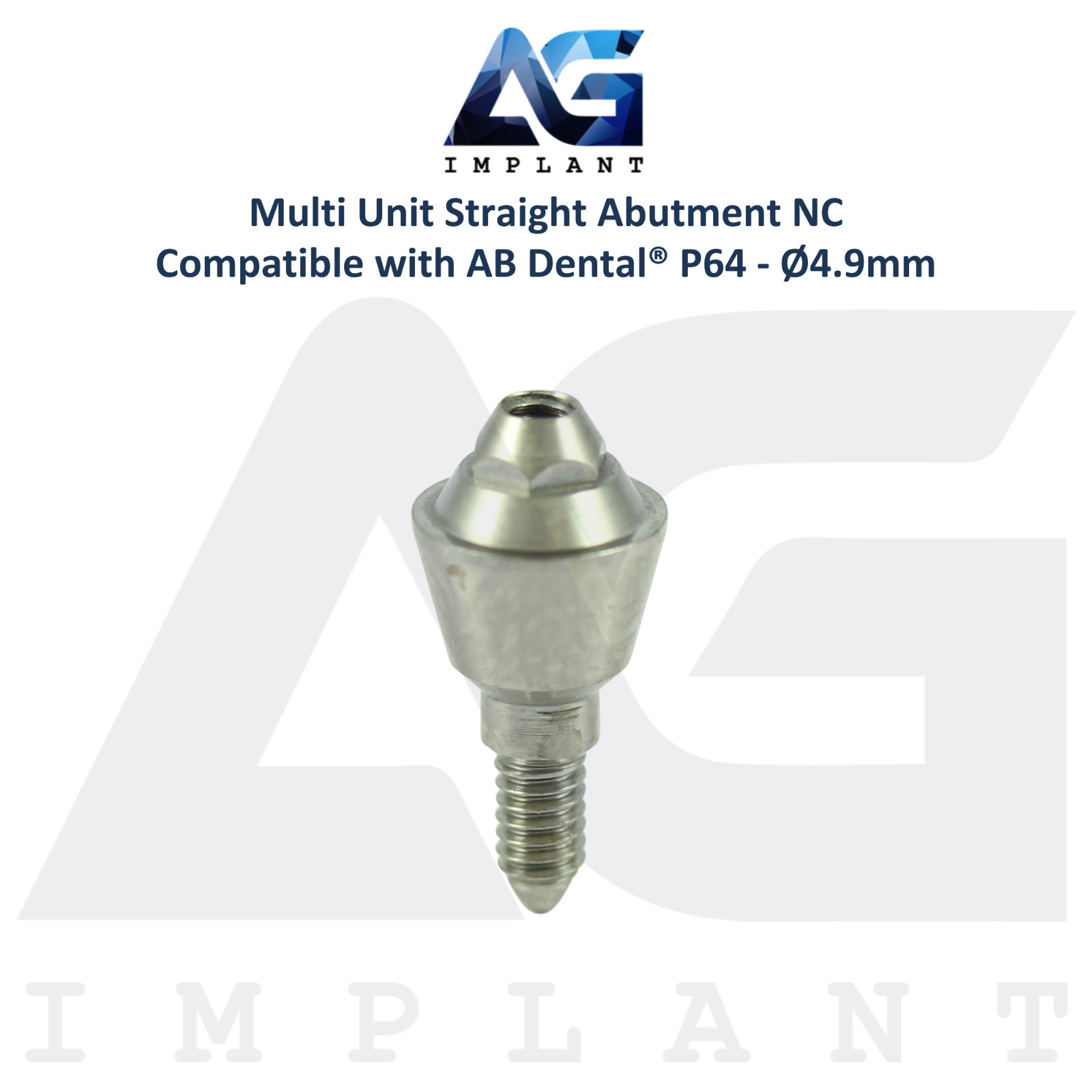 5 Straight Multi Unit Titanium Prosthetic P64 AB Dental® Compatible Ø4.9mm