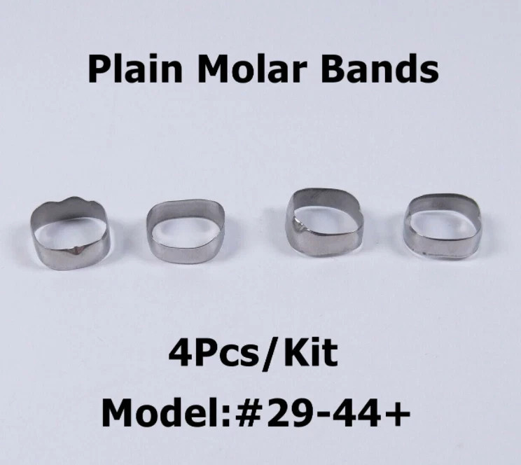 4 Pcs/Pack Dental Orthodontic Buccal Tube Brace 1st Molar Plain Molar Bands