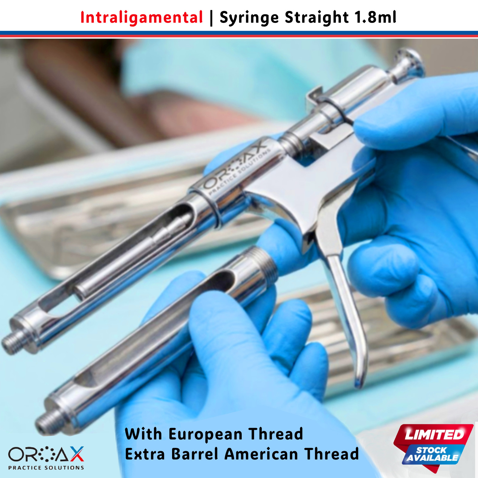 Dental Anesthetic 1.8ml Self Aspirating Intraligamental Syringe OROAX